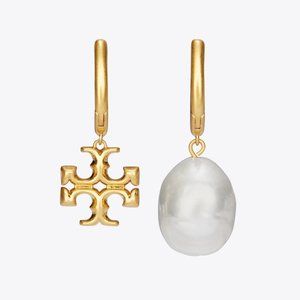 Tory Burch Eleanor Mismatch Hoop Earrings (18k GOLD PLATING) (NWT)